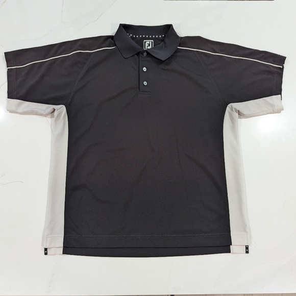 FootJoy Other - Footjoy Athletic Fit Mens Large L Golf Polo Shirt Black Short Sleeve Performance